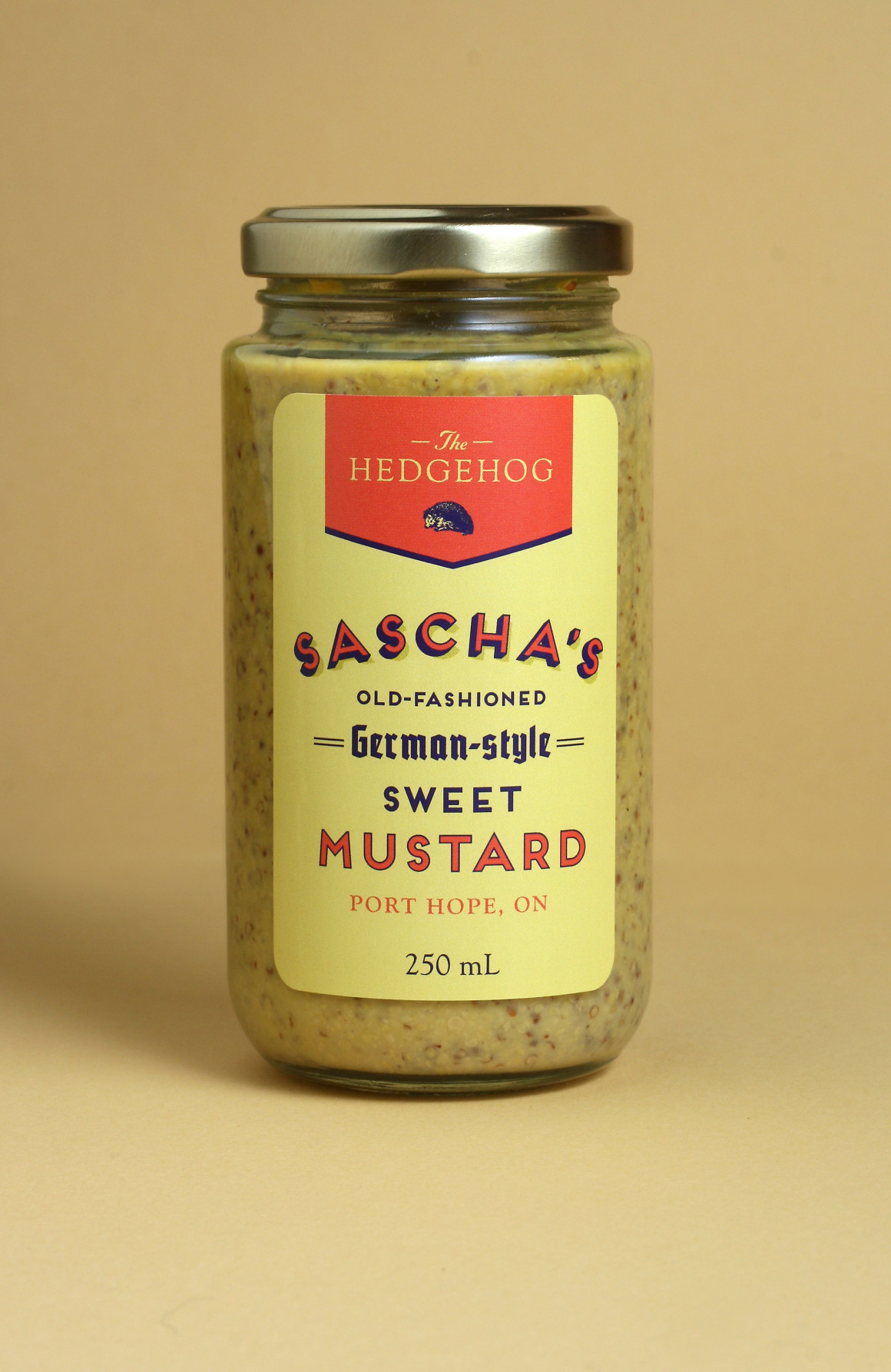 Sascha's Mustard package design – Luke Despatie and The Design Firm